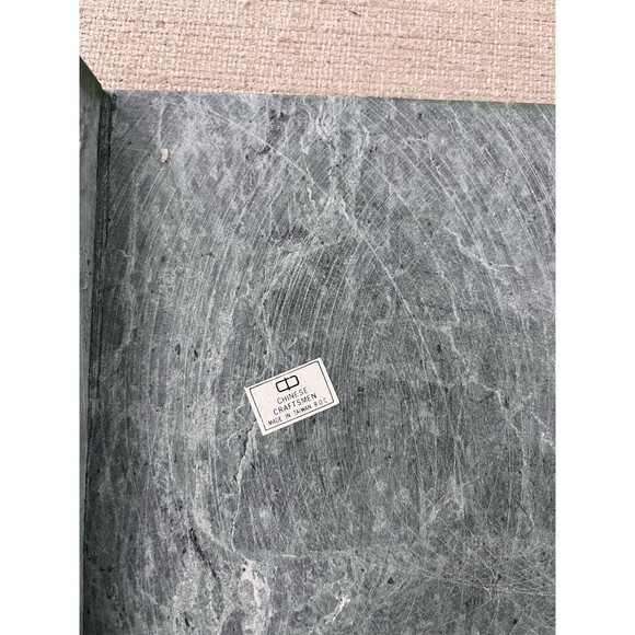 Green Marble Riser Stand Chinese Craftsmen Rectangle Vintage Display 9x5 Inches - Picture 4 of 9